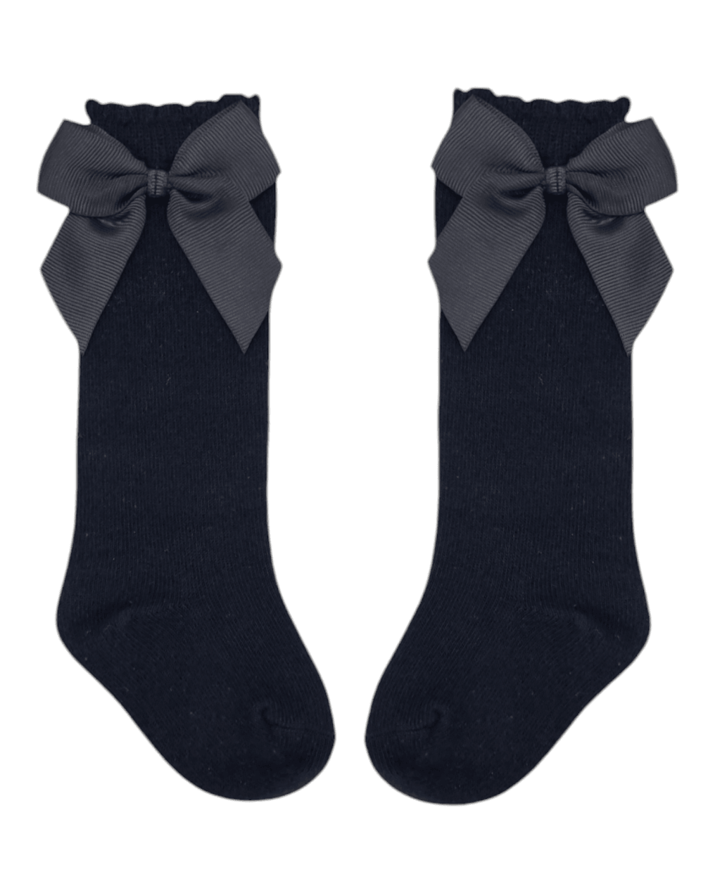 Black Knee High Bow Socks