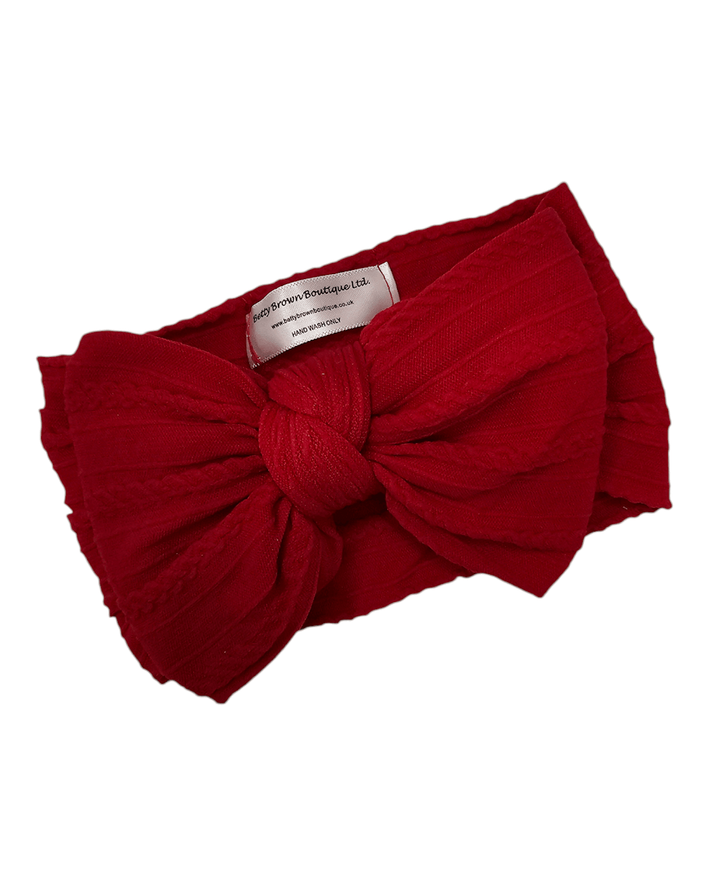 Berry Red Larger Bow Cable Knit Headwrap - Betty Brown Boutique Ltd