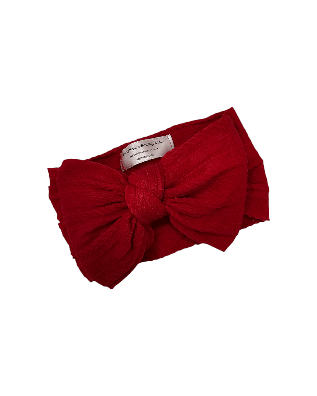 Berry Red Larger Bow Cable Knit Headwrap - Betty Brown Boutique Ltd