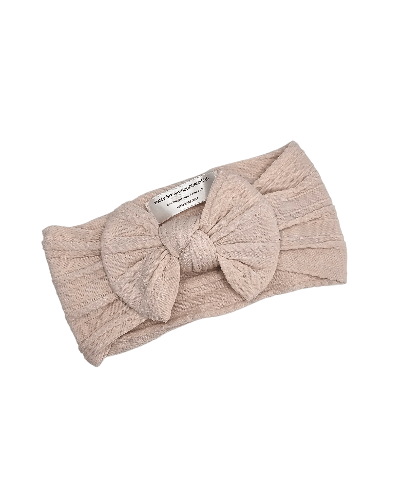 Shortbread Smaller Bow Cable Knit Headwrap - Betty Brown Boutique Ltd