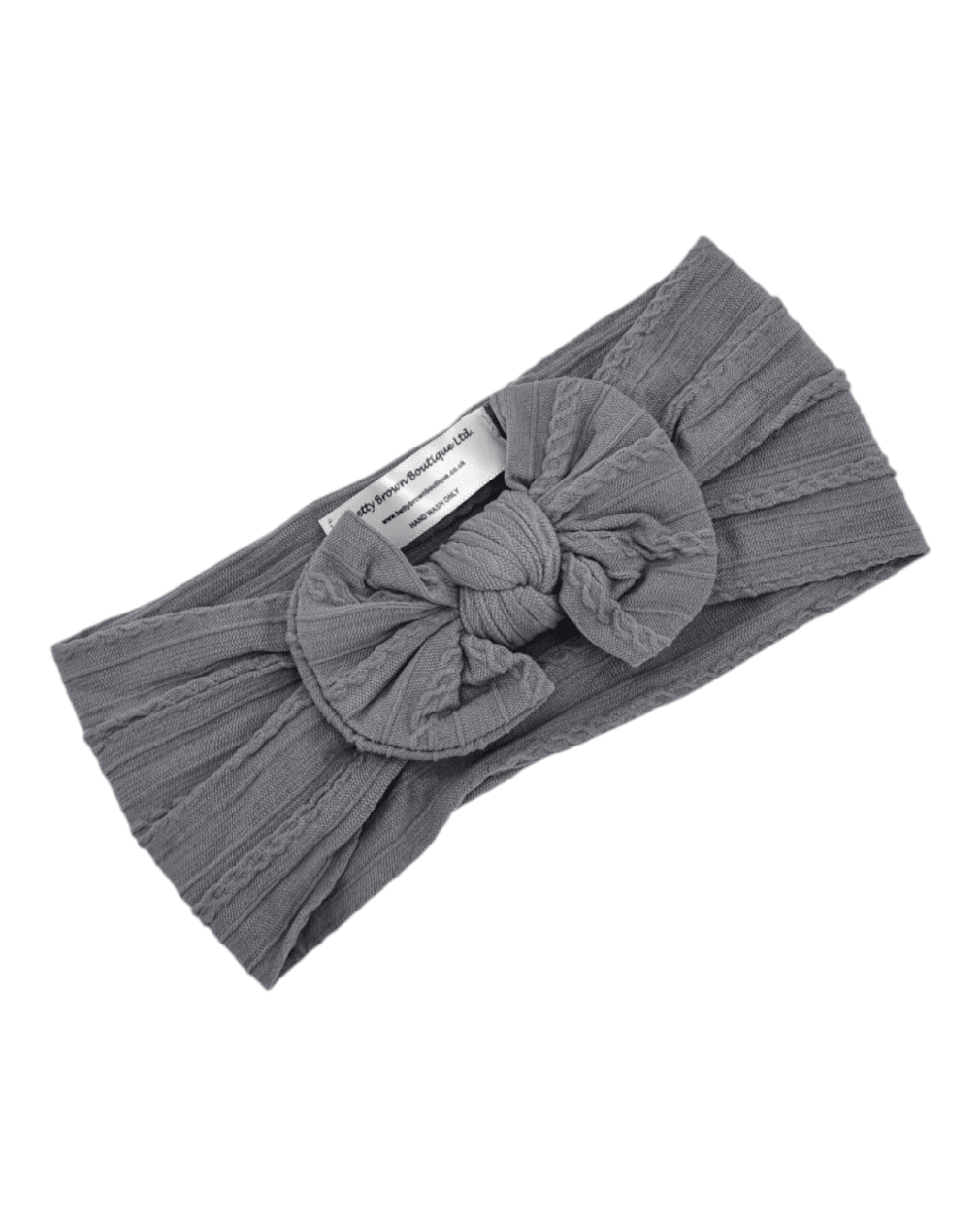 Adult Size - Grey  Cable Knit Bow Headwrap