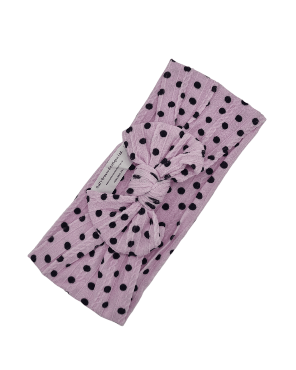 Adult size - Lilac and Black Polkadot Headwrap - Betty Brown Boutique Ltd