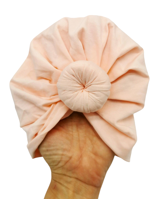 Light Peach Donut Turban Hat - Betty Brown Boutique Ltd