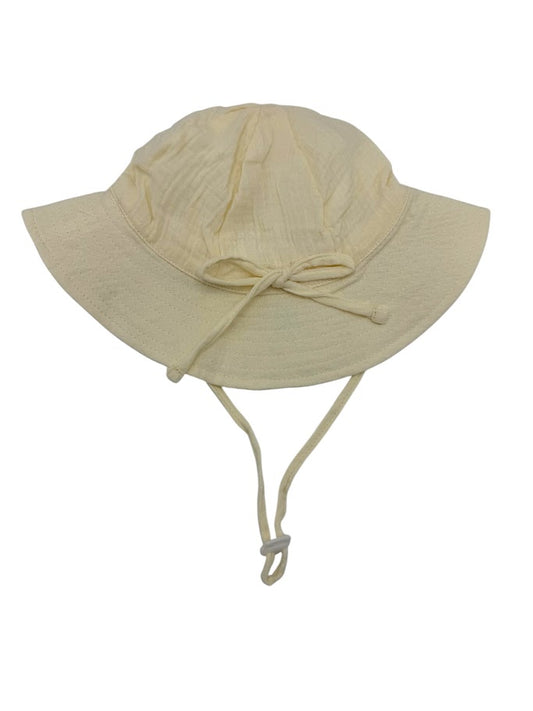 Pale Lemon Adjustable Sun Hat With Bow