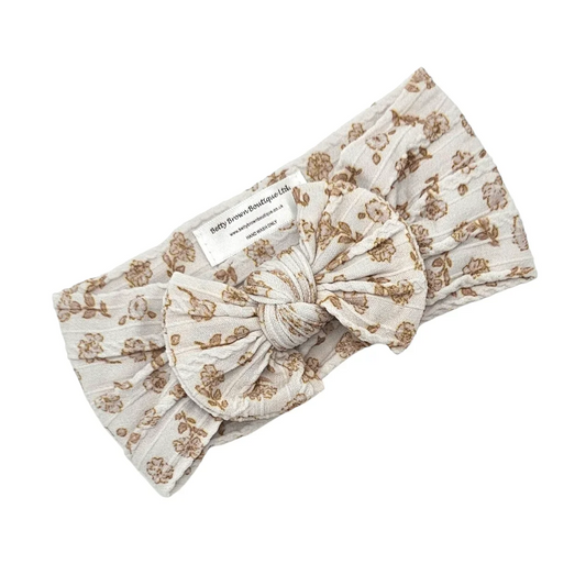 Neutral Autumn Flowers Headband For Age 8 to Adult - Image 1