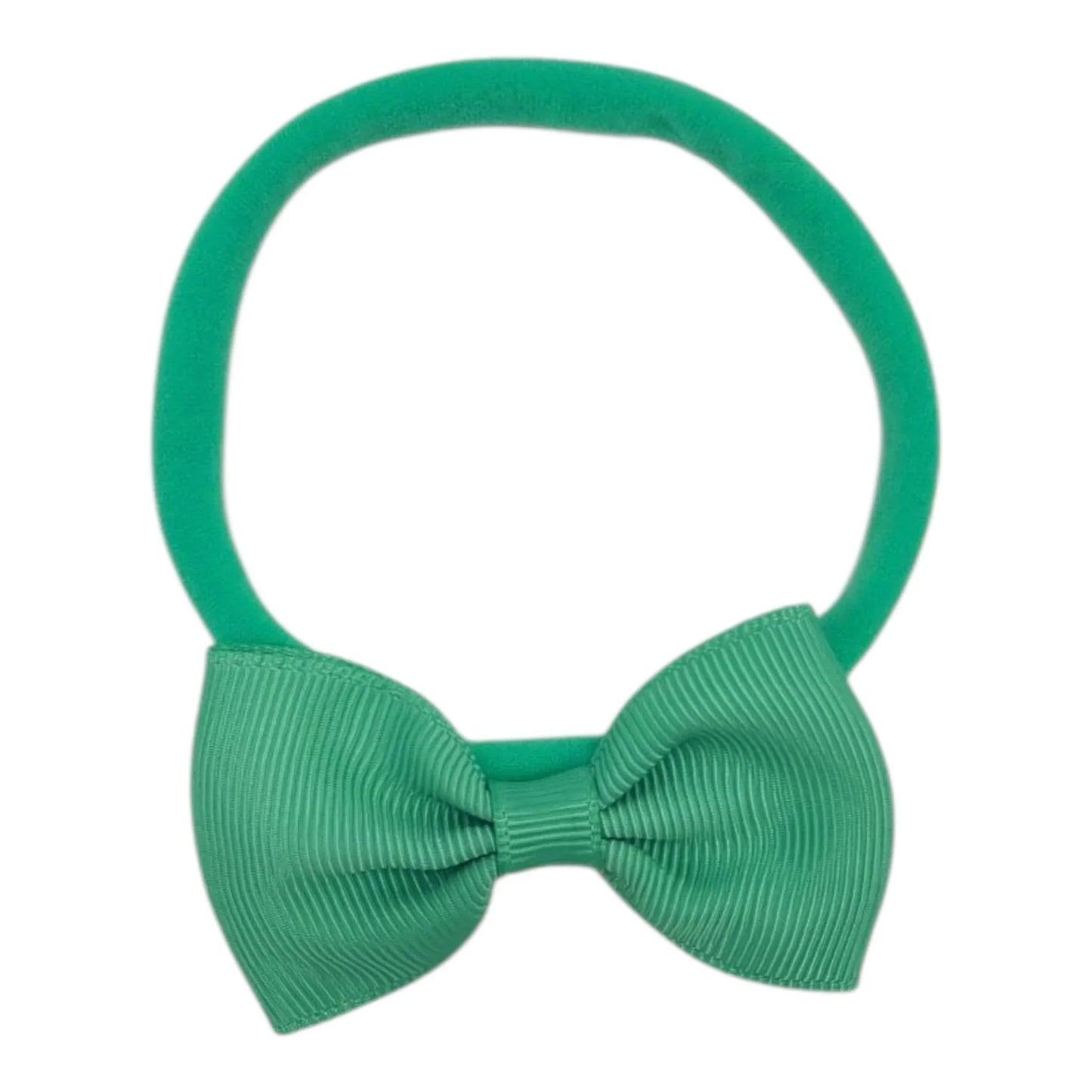 Aqua Green 2.5 inch Dainty Bow Headband For Babies From Newborn - Image 1