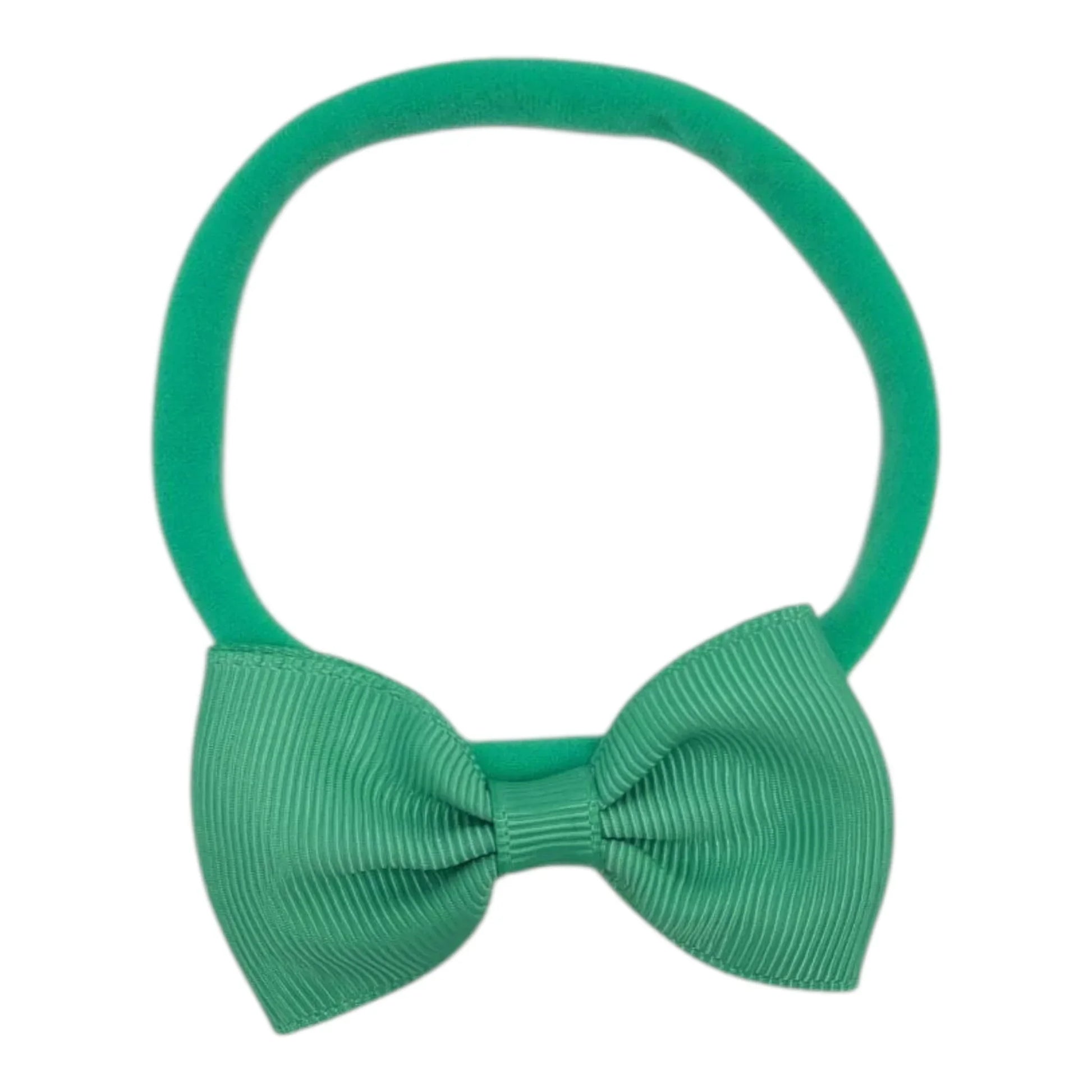 Aqua Green 2.5 inch Dainty Bow Headband For Babies From Newborn - Image 1