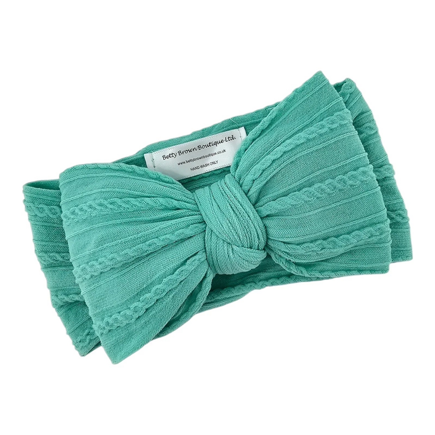 Aqua Larger Bow Headband For Newborns To Toddlers - Image 2