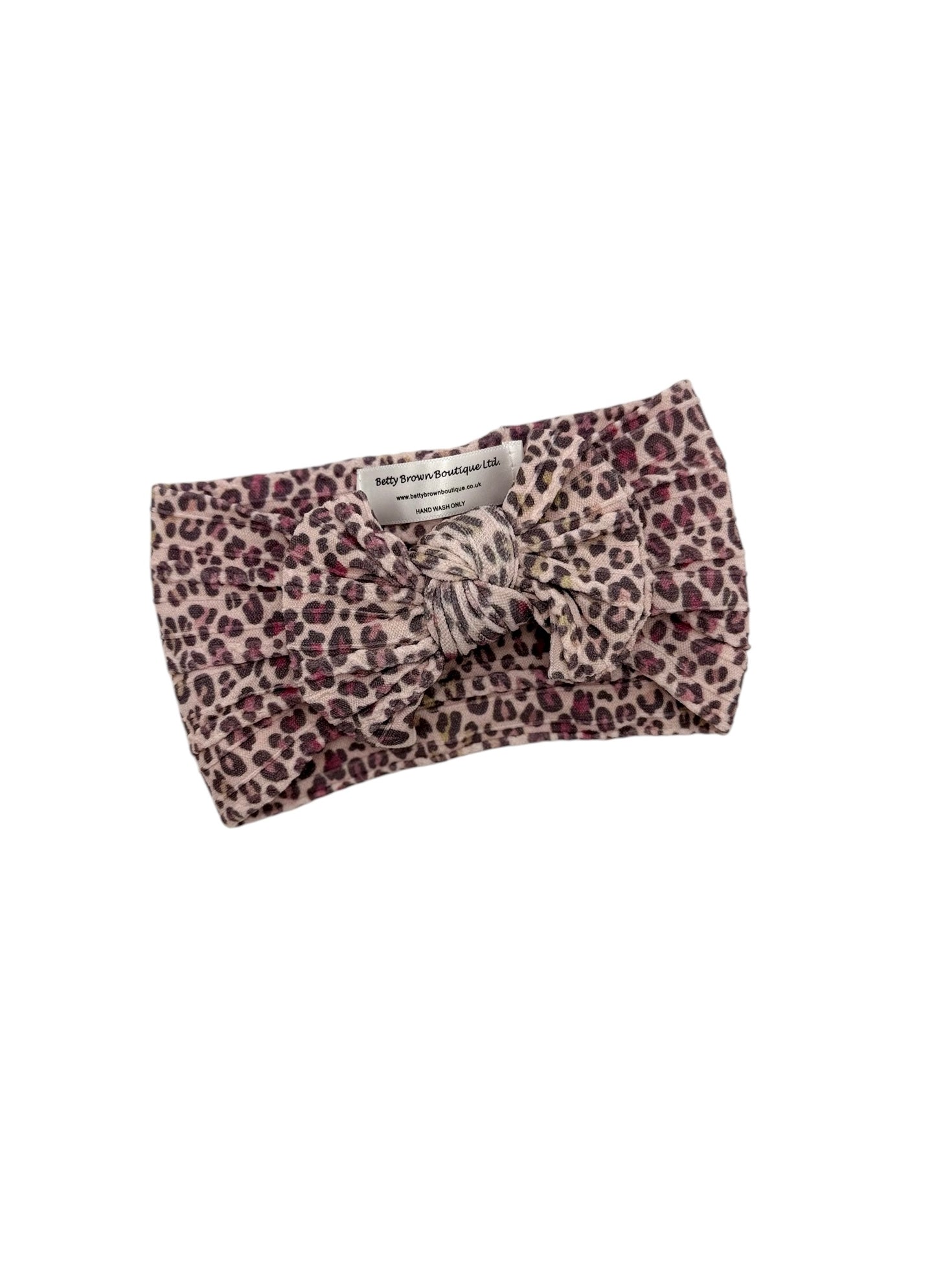 Autumn Leopard Smaller Bow Headband For Babies From Newborn - Image 2