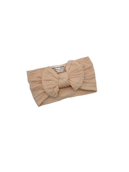 Petal Pink Smaller Bow Headband For Girls From Newborn - Image 2