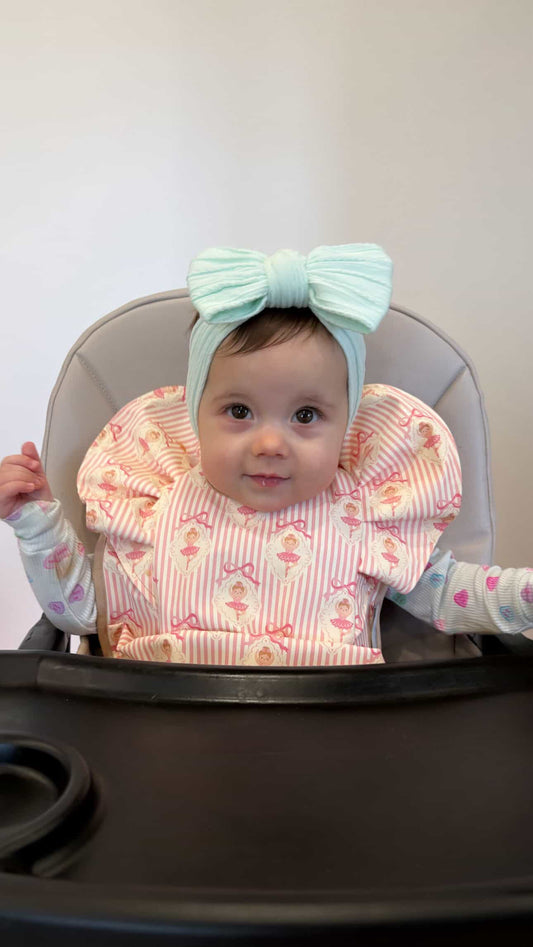 Ballerina Pattern Detailed Waterproof Bib For 6-18 Months - Image 1