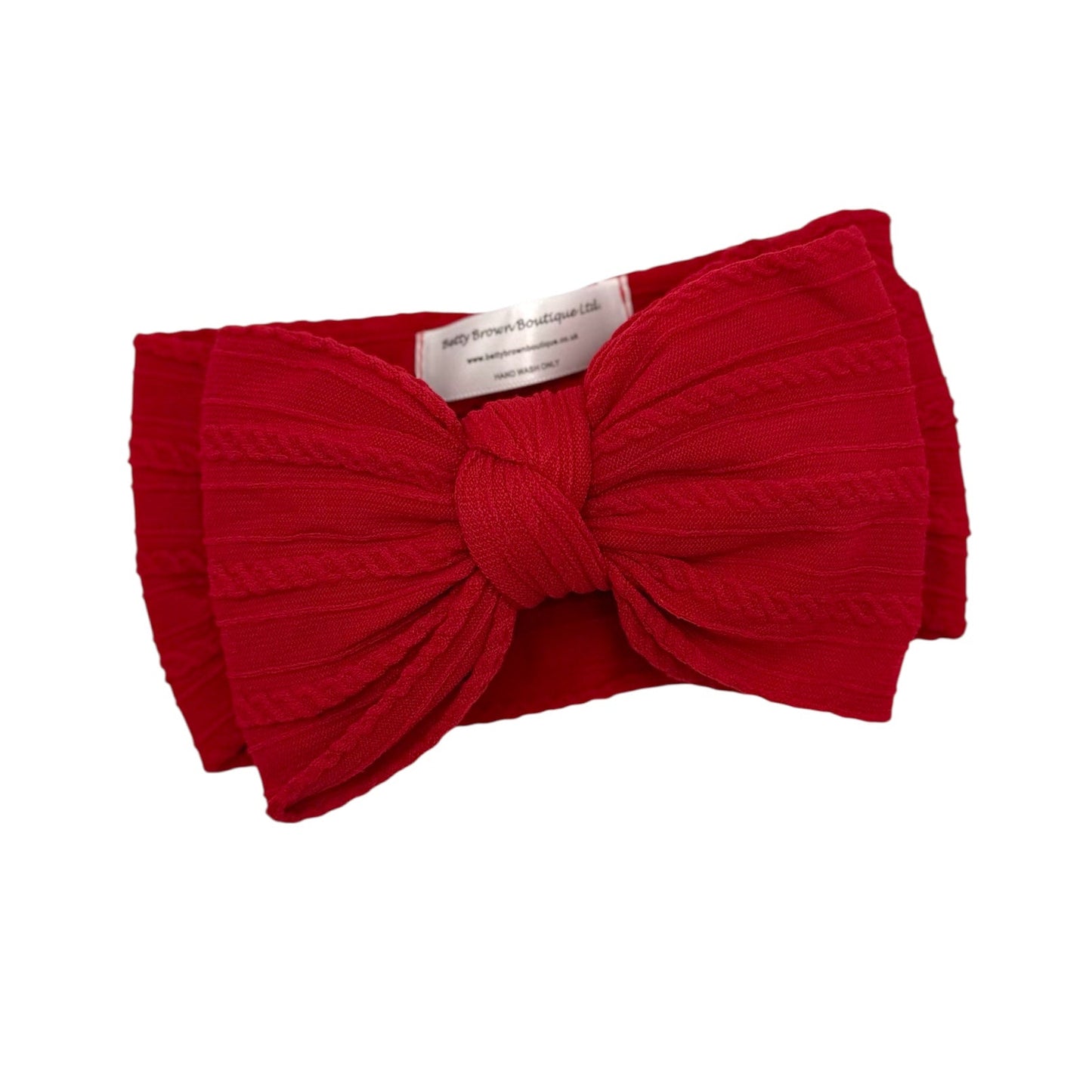 Berry Red Larger Bow Headband For Girls From Newborn to Age 3 - Image 2