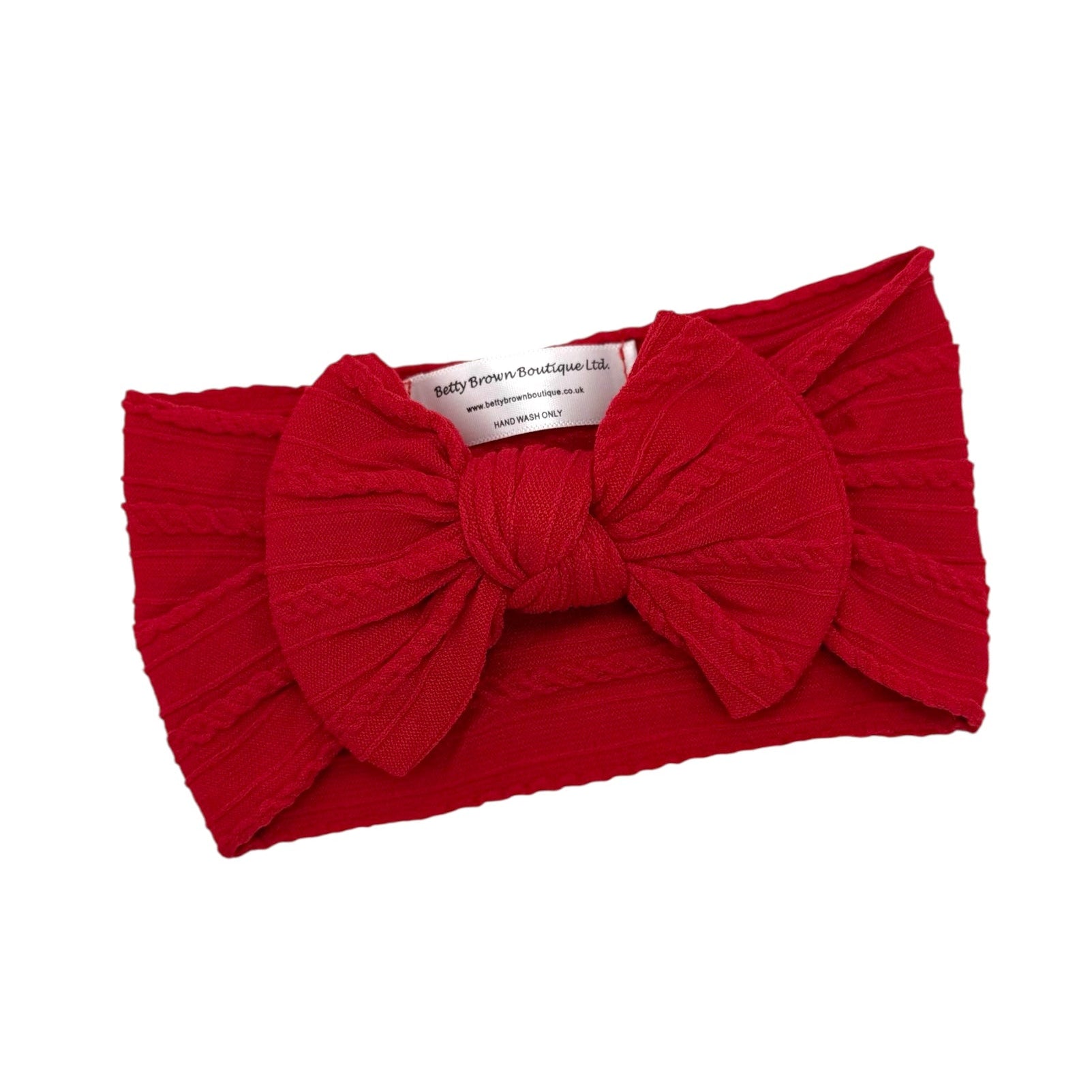 Berry Red Smaller Bow Headband For Girls From Newborn to Age 3 - Image 2