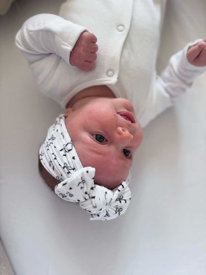 Shop Our Black Bow Print Headbands for Baby Girls - Image 3