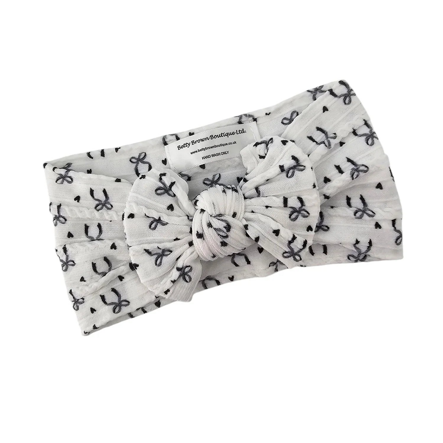 Shop Our Black Bow Print Headbands for Baby Girls - Image 2