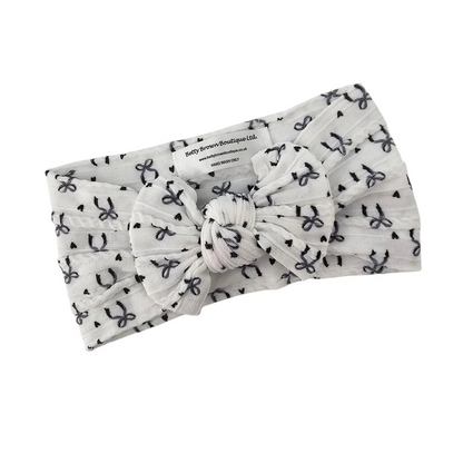Shop Our Black Bow Print Headbands for Baby Girls - Image 2