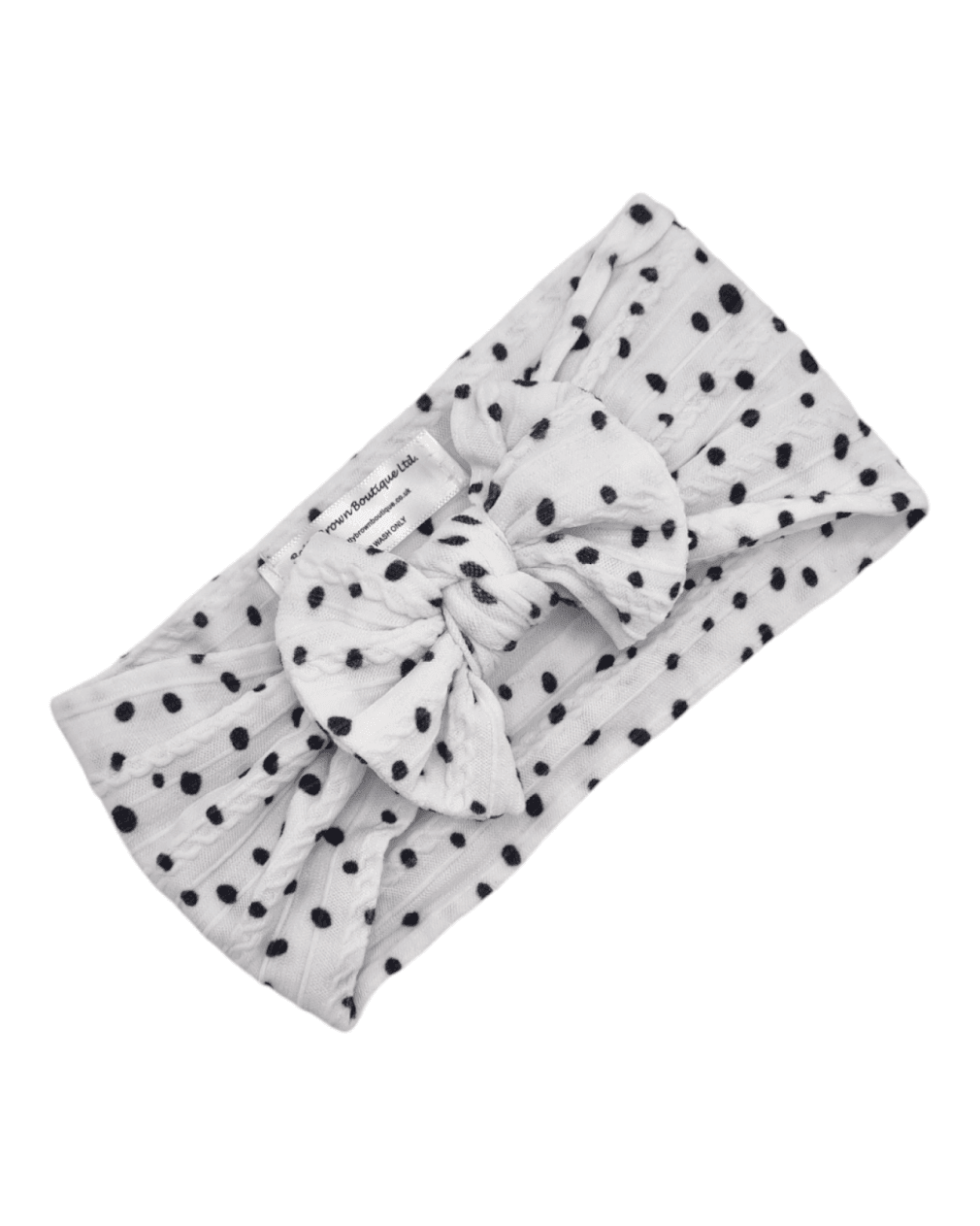 Black & White Dalmatian Bow Headband For 8 Years Old to Adults - Image 1