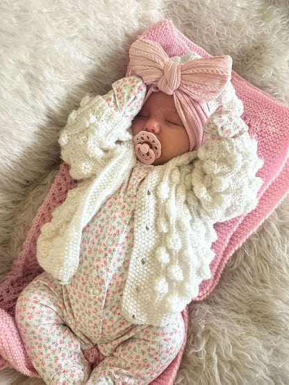 Blush pink larger bow Headband Designed For Baby Girls - Image 1