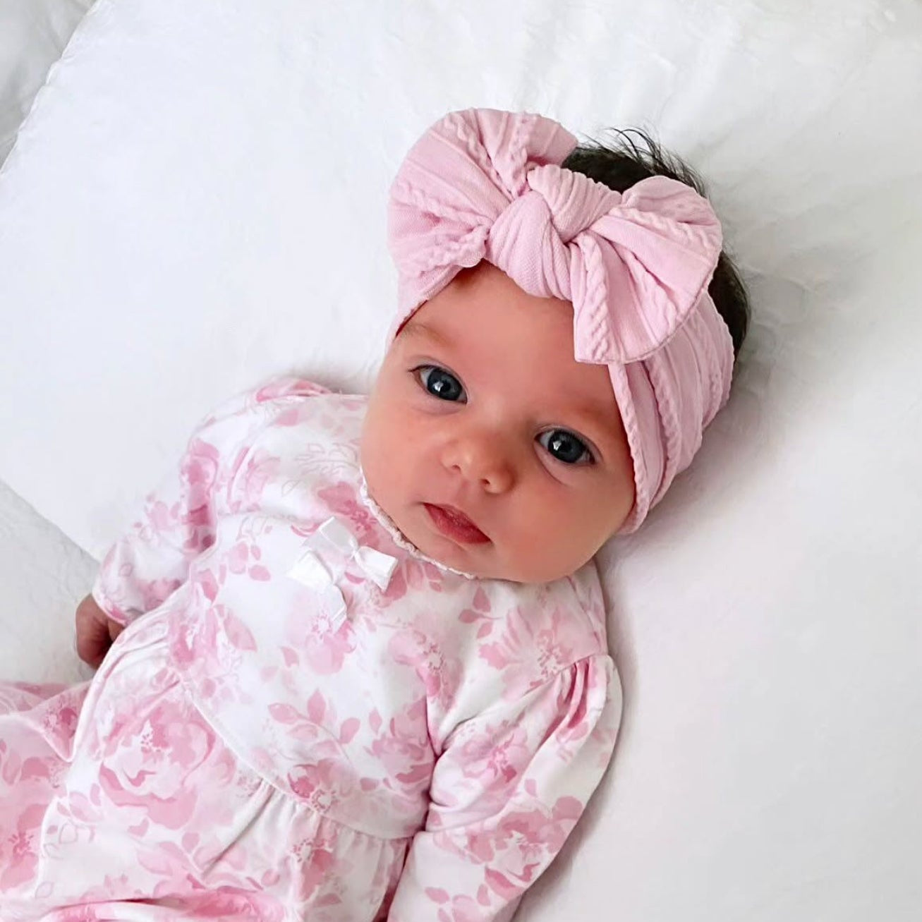 Blush Pink Smaller Bow Headband Designed For Baby Girls - Image 1