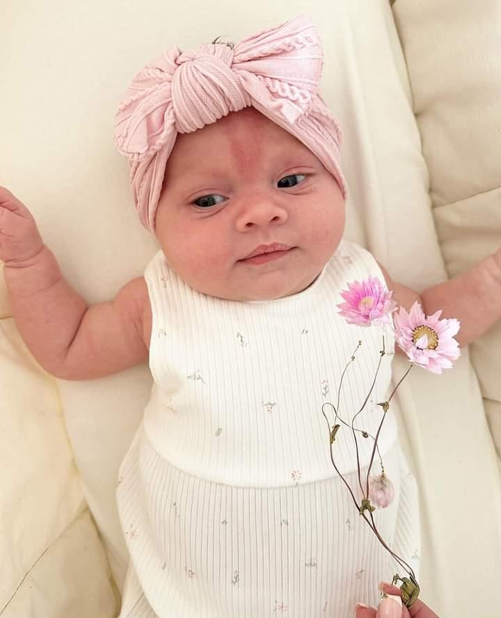 Blush Pink Smaller Bow Headband Designed For Baby Girls - Image 5