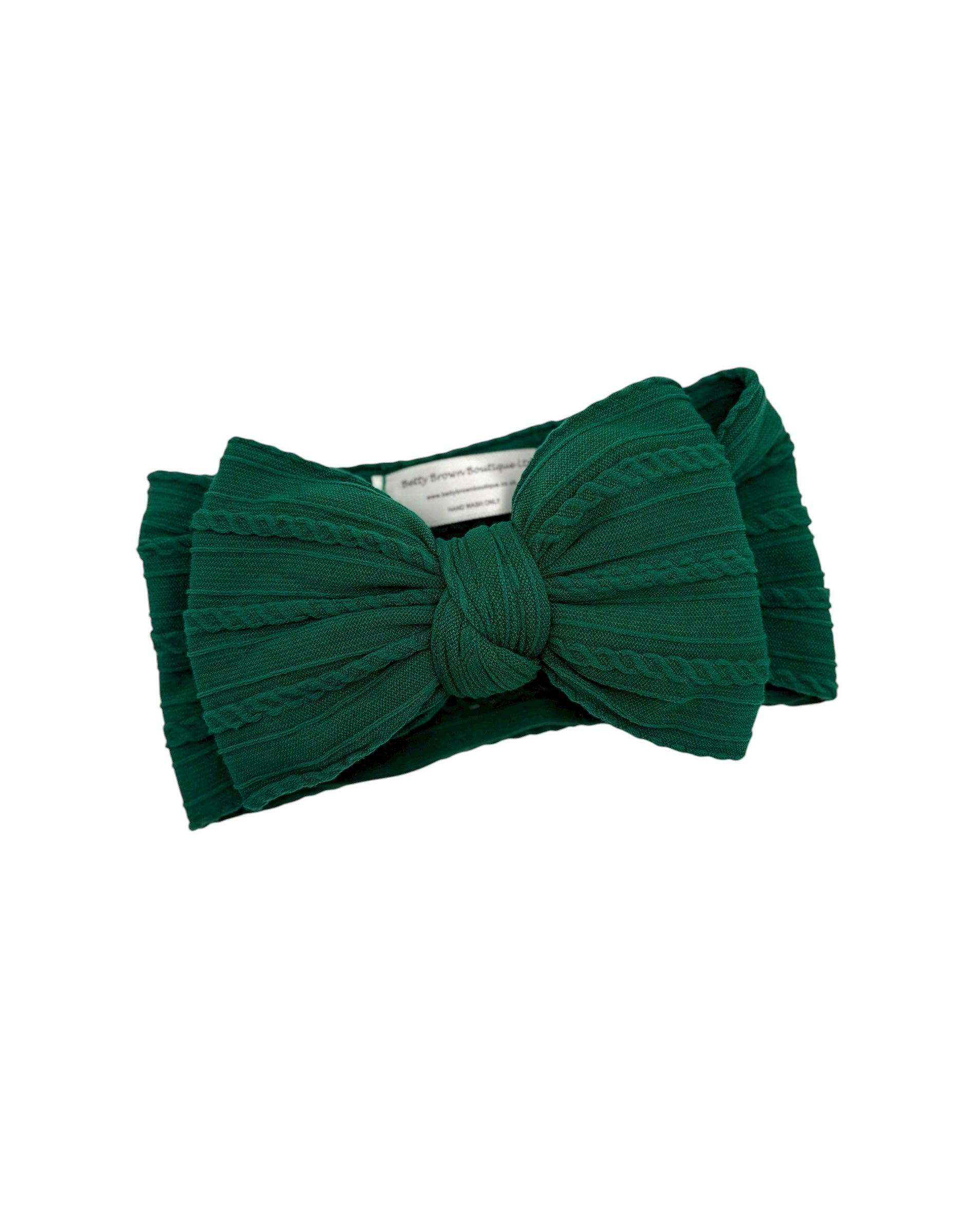 Bottle Green Larger Bow Headband For Newborn to Toddlers - Image 1