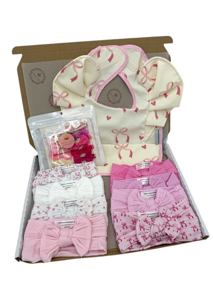 Bow Lovers Bundle Includes Bib, Headbands & Clips For Girls - Image 1