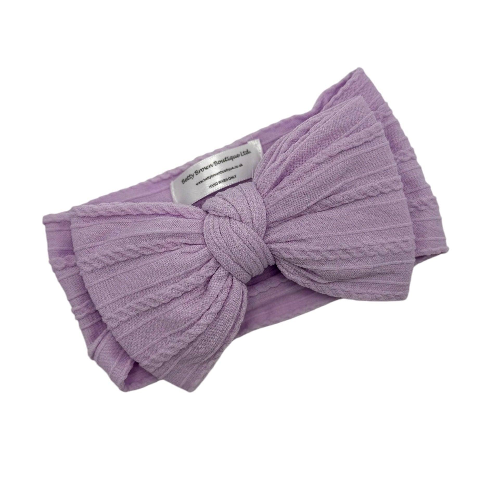 Bright lilac larger Bow Headband Made For Baby Girls - Image 2