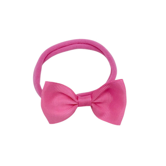 Bright Pink 2.5 inch Dainty Bow Headband For Newborns to Age 3 - Image 1
