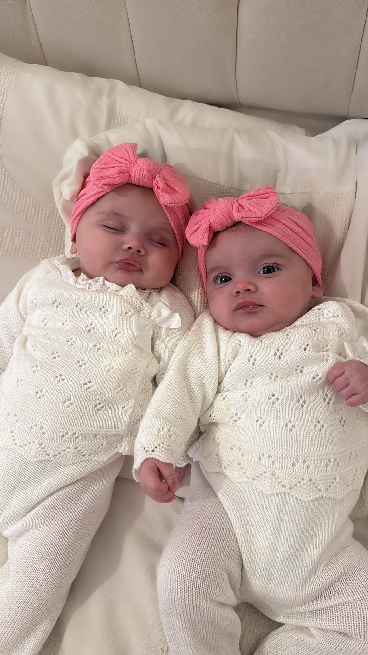 Bright Pink Smaller Bow Headband For Newborn Babies to Age 3 - Image 5