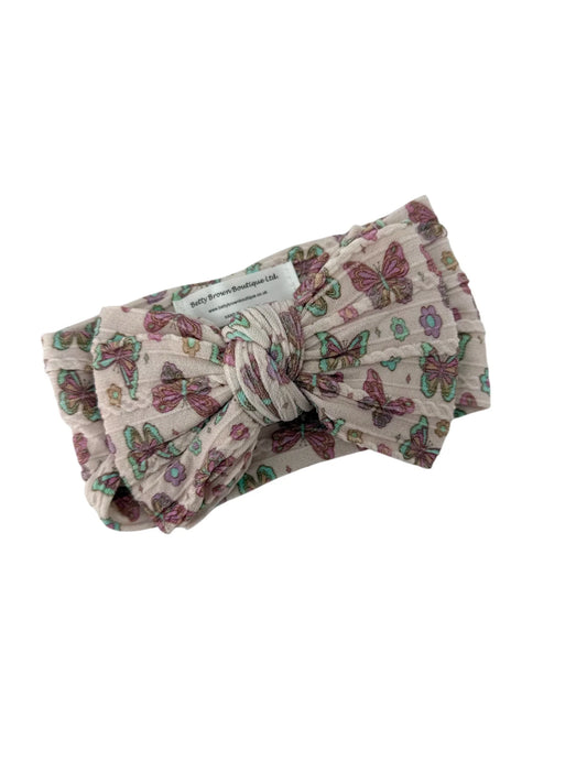Butterfly Larger Bow Headband For Babies From Newborn - Image 1