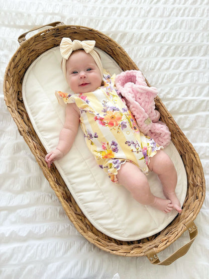 Buttermilk Beige Smaller Bow Headband For Babies From Newborn - Image 3