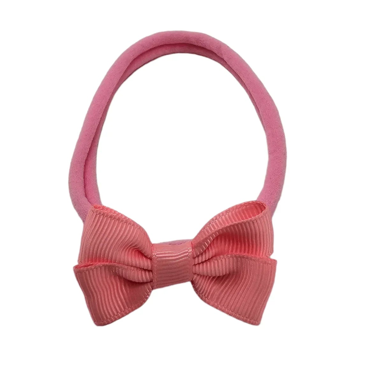 Candy Pink 2 inch Double Bow Headband For Newborns to Age 3 - Image 3