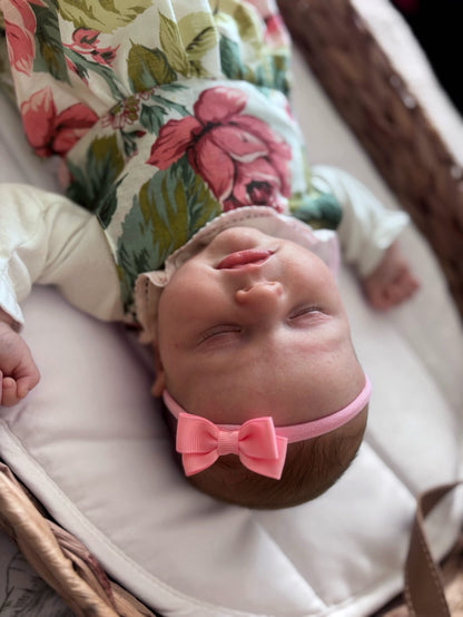 Candy Pink 2 inch Double Bow Headband For Newborns to Age 3 - Image 1