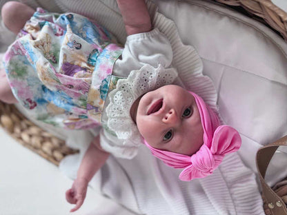 Candy Pink Turban Hat With Bow For Newborn Babies to 6 Month - Image 3