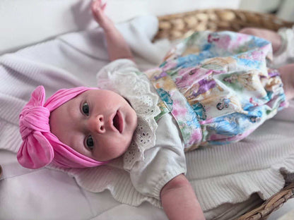 Candy Pink Turban Hat With Bow For Newborn Babies to 6 Month - Image 4