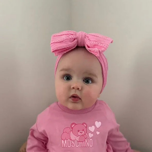 Candy Pink Larger Bow Headband Perfect For Newborns to Age 3 - Image 1