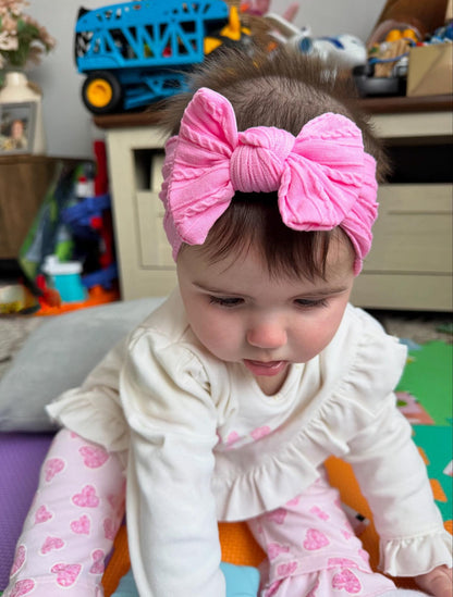 Candy Pink Smaller Bow Headband Perfect For Babies - Image 2