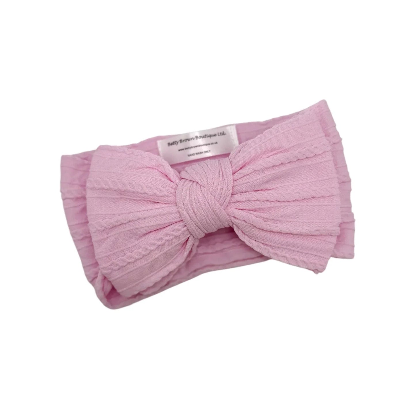 Candyfloss Pink Larger Bow Headband For Newborns to Age 3 - Image 2