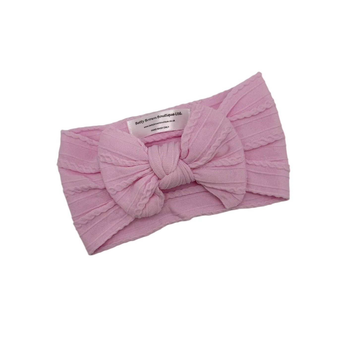 Candyfloss Pink Smaller Bow Headband For Newborns to Age 3 - Image 2