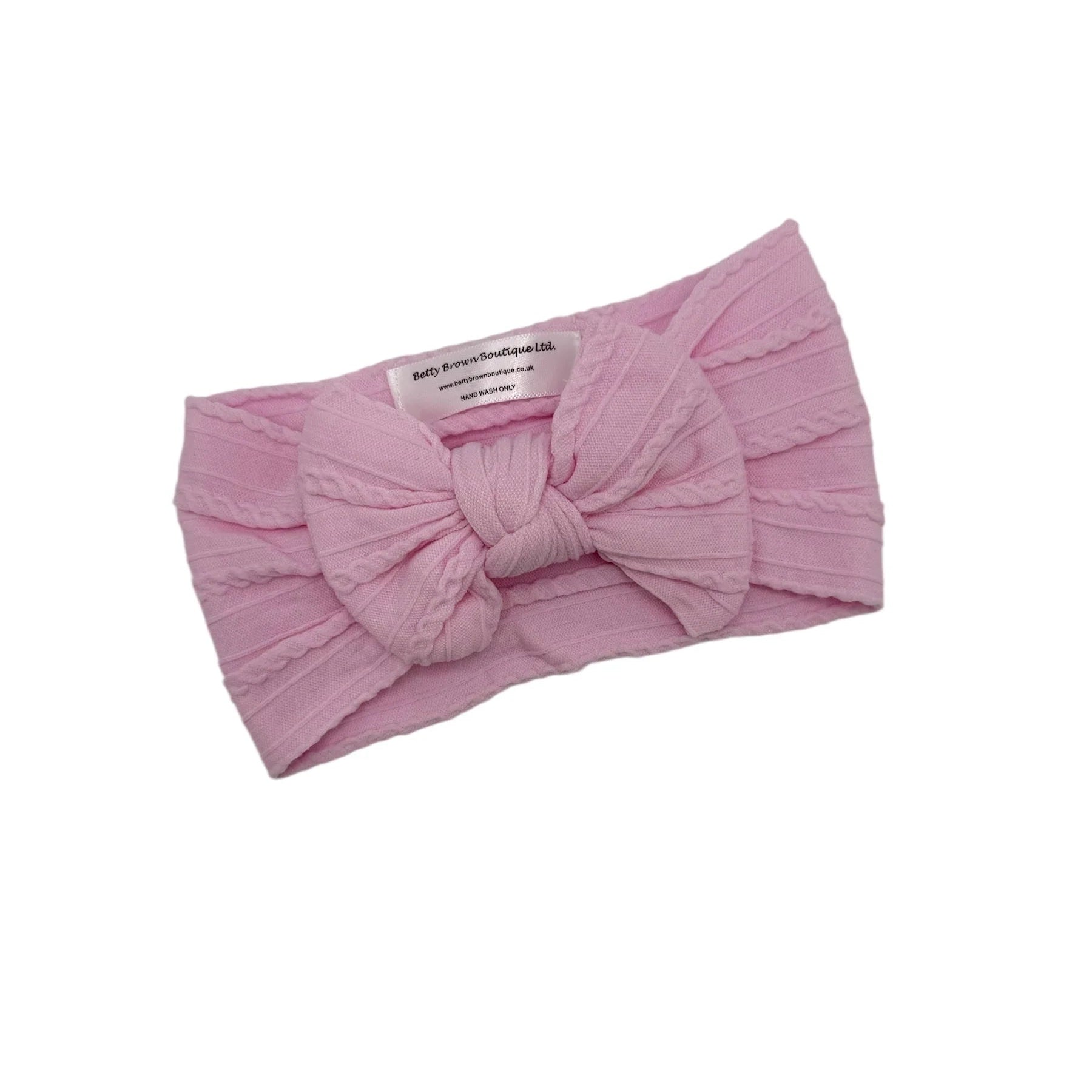 Candyfloss Pink Smaller Bow Headband For Newborns to Age 3 - Image 2