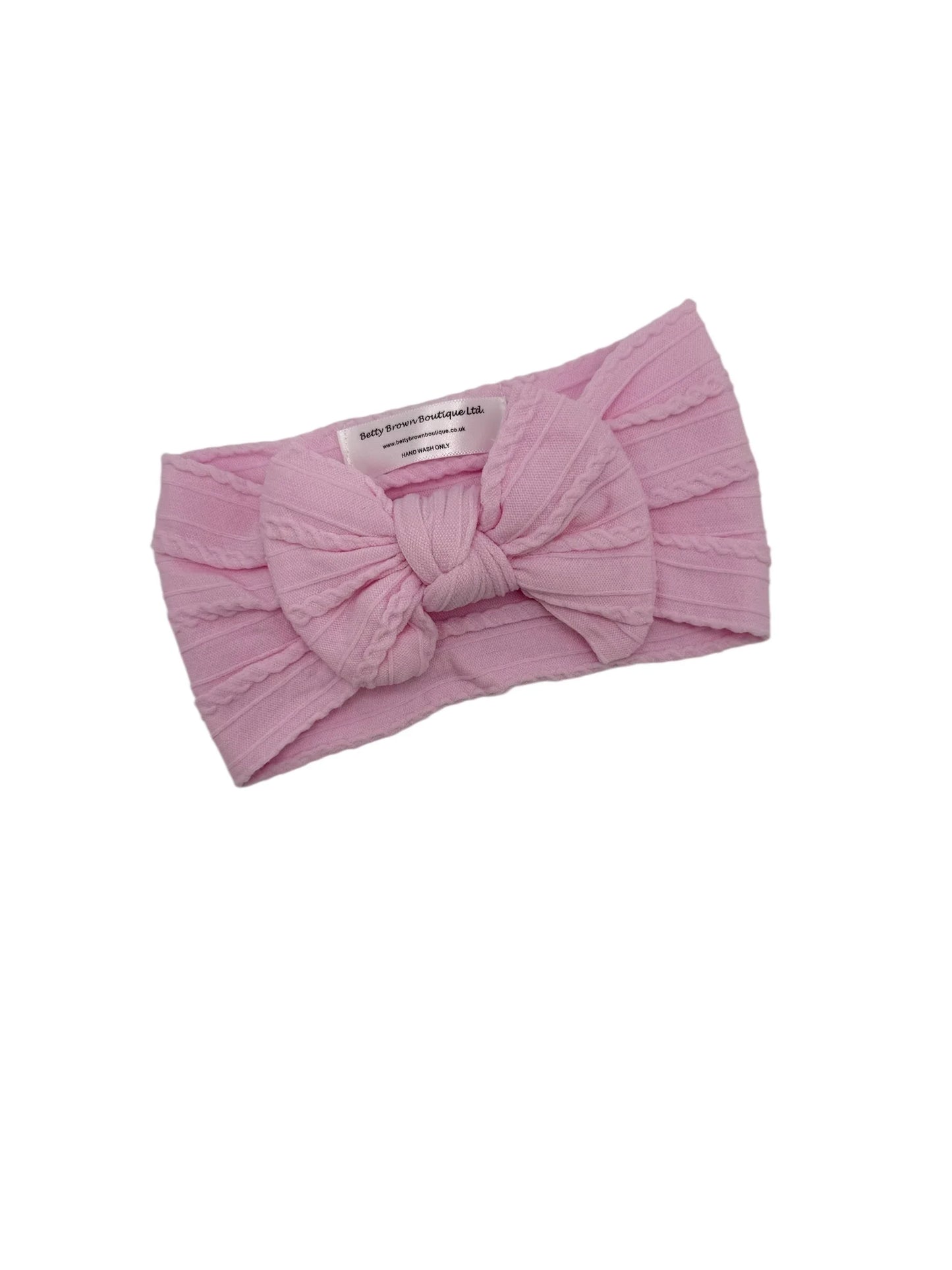 Candyfloss Pink Smaller Bow Headband For Newborns to Age 3 - Image 2