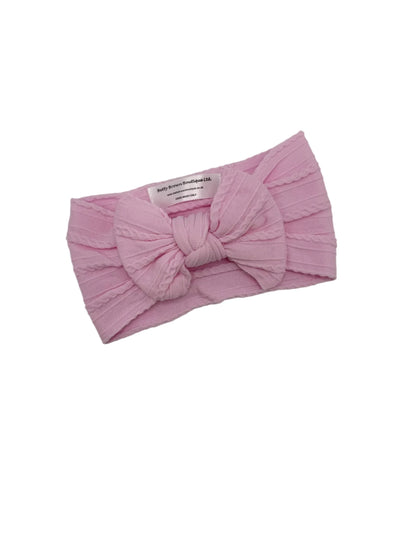 Candyfloss Pink Smaller Bow Headband For Newborns to Age 3 - Image 2
