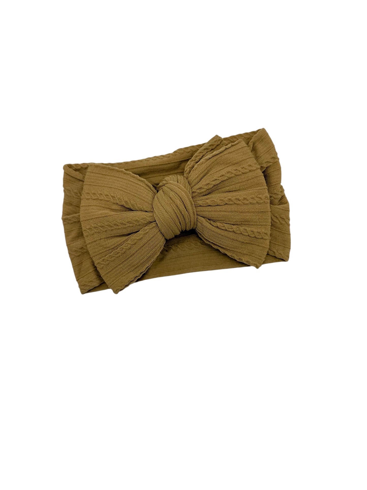 Caramel Larger Bow Headband For Babies to 3 Years Old - Image 1
