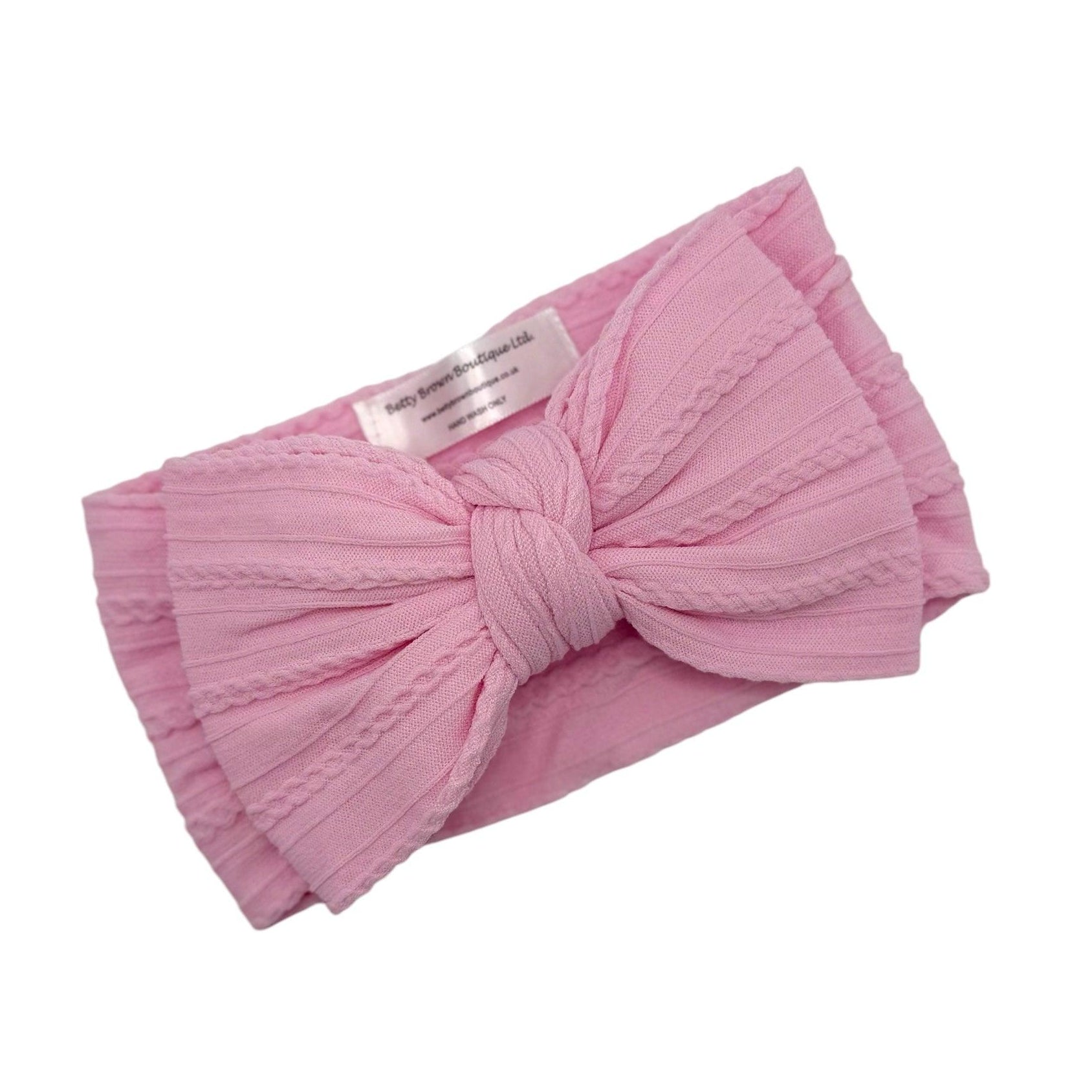 Carnation Pink Larger Bow Headband For Babies to Toddlers - Image 2