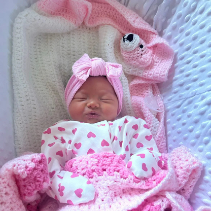 Carnation Pink Smaller Bow Headband For Babies From Newborn - Image 7