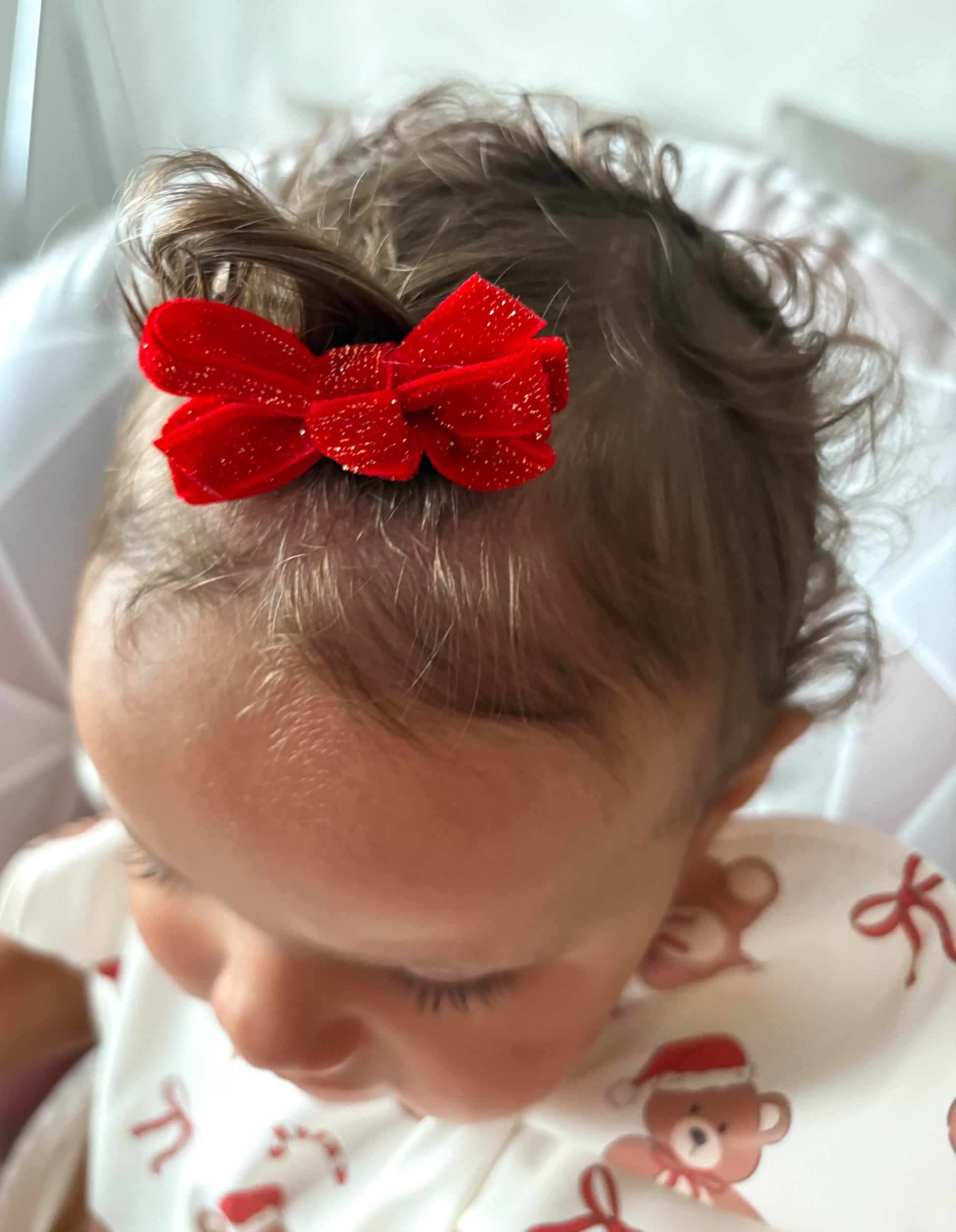 Christmas Pack of 10 My First 2 inch Bow Clips For Baby Girls - Image 10