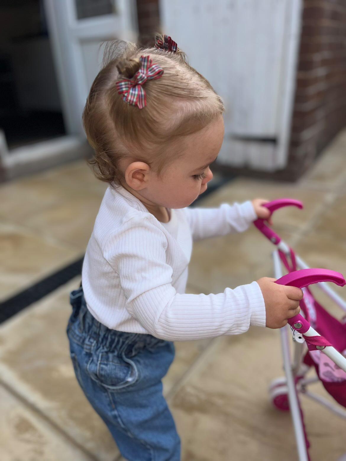 Christmas Pack of 10 My First 2 inch Bow Clips For Baby Girls - Image 4