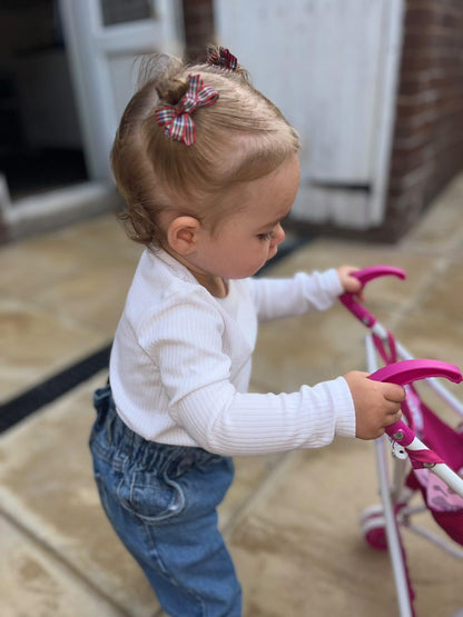 Christmas Pack of 10 My First 2 inch Bow Clips For Baby Girls - Image 4