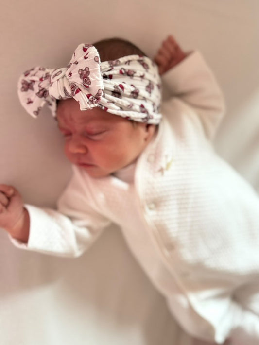 Pink Candy Cane Christmas Smaller Bow Headband For Girls - Image 1