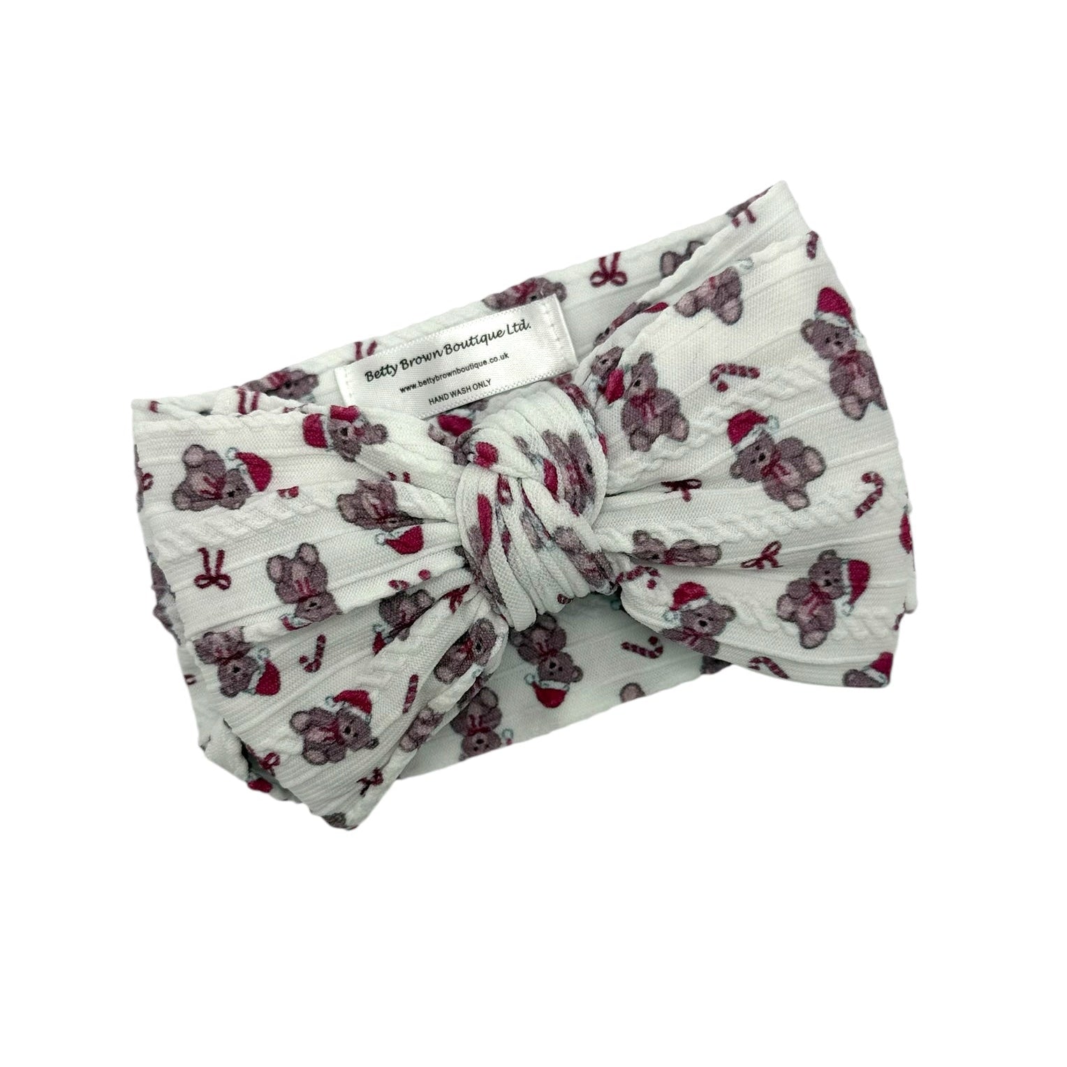 Christmas Teddy Bear Larger Bow Headband For Newborn Babies - Image 2